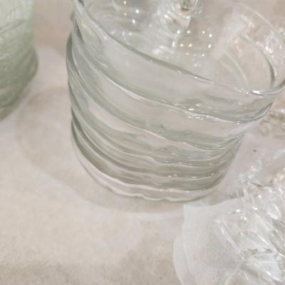 Large Lot of mixed Clear Glass plates Bowls Deviled egg Plater