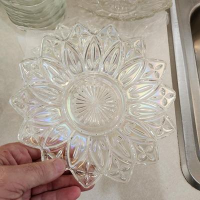 Large Lot of mixed Clear Glass plates Bowls Deviled egg Plater