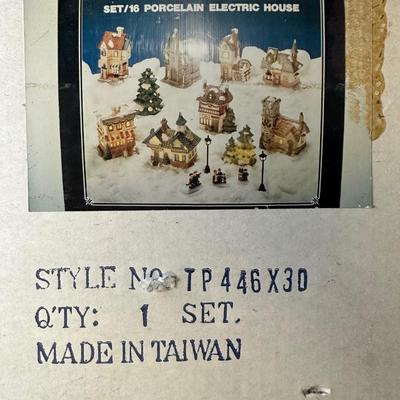 Set of (16) Porcelain Electric House