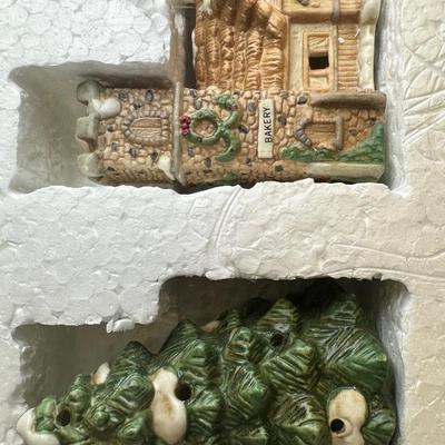 Set of (16) Porcelain Electric House