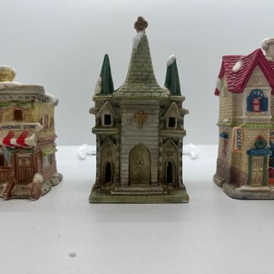 Set of (16) Porcelain Electric House
