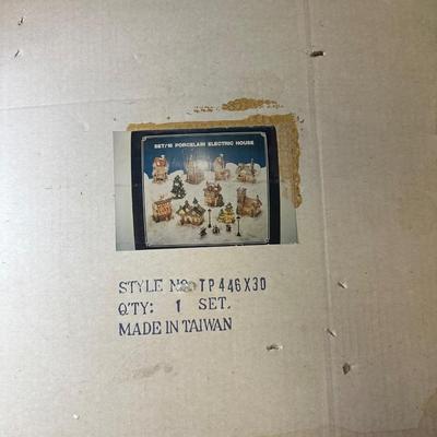 Set of (16) Porcelain Electric House