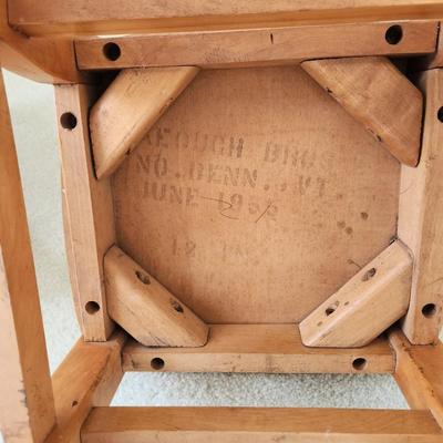 2 Vintage  Childs Doll Chairs Rocker & Keough Bros 1955 Heavy Wood Chair