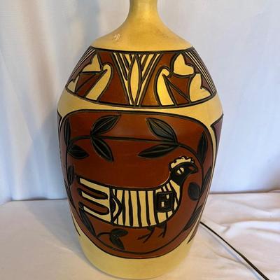 Southwestern Style Pottery Lamp (O-RG)