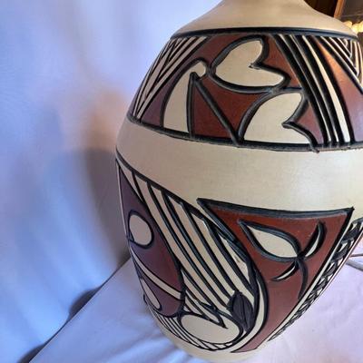 Southwestern Style Pottery Lamp (O-RG)