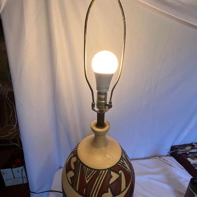 Southwestern Style Pottery Lamp (O-RG)