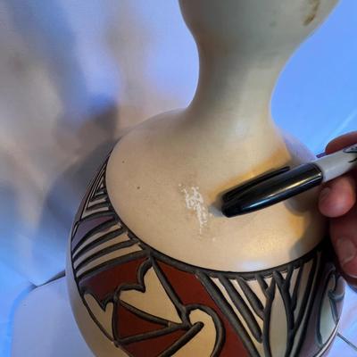 Southwestern Style Pottery Lamp (O-RG)