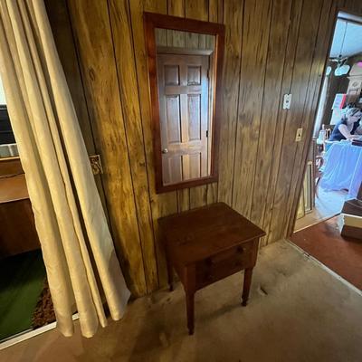 Wood Framed Mirror & Side Table (K-MG)