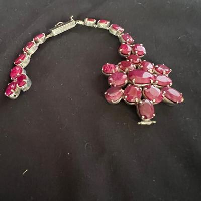 925 Silver, Ruby Waterfall Necklace & More (K-RG)