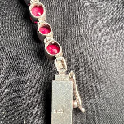 925 Silver, Ruby Waterfall Necklace & More (K-RG)