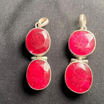 925 Silver, Ruby Waterfall Necklace & More (K-RG)