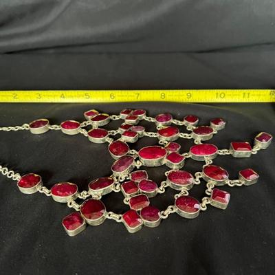 925 Silver, Ruby Waterfall Necklace & More (K-RG)