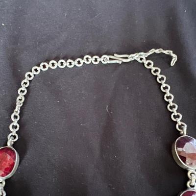 925 Silver, Ruby Waterfall Necklace & More (K-RG)