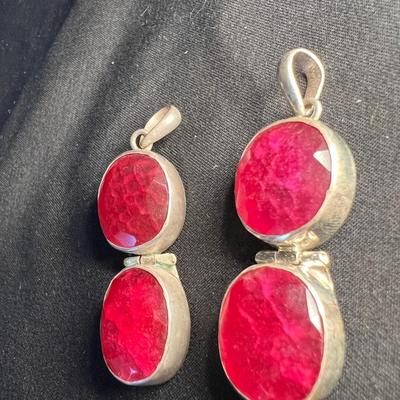 925 Silver, Ruby Waterfall Necklace & More (K-RG)