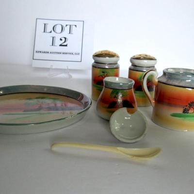 Nice Vintage Japan Hand Painted Condiment Set