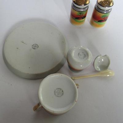 Nice Vintage Japan Hand Painted Condiment Set