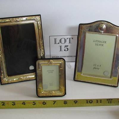 3 Silver Plate Picture Frames