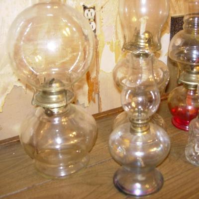Vintage oil lamp lot