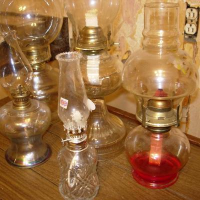 Vintage oil lamp lot