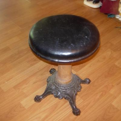 Antique Leather Top Stool