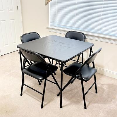 DONGGUAN SHINDIN ~ Padded Card Table & Four (4) Padded Chairs