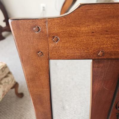 Detailed Inlaid Clean Drexel Dining Table, Leaf, Chairs, NEW Seats/Fabric