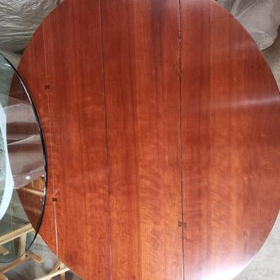 Detailed Inlaid Clean Drexel Dining Table, Leaf, Chairs, NEW Seats/Fabric