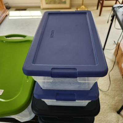 Mixed Lot of 6 Plastic Totes Containers 5 are Sterilite