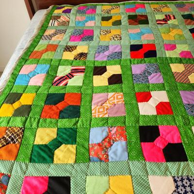 2 Handmade Quilts  Red and Flowers, Patchwork