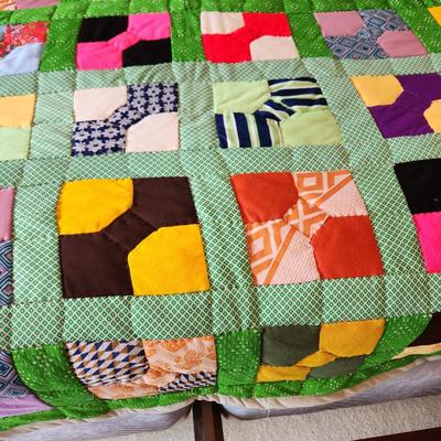 2 Handmade Quilts  Red and Flowers, Patchwork