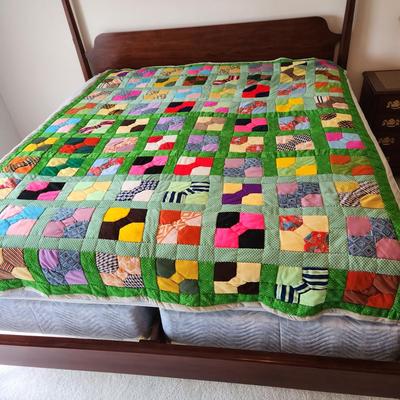 2 Handmade Quilts  Red and Flowers, Patchwork
