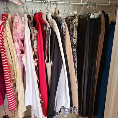 Large Lot Women's Clothing See Pictures includes Hangers