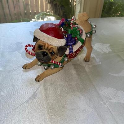 Danbury Mint Christmas Pug figure