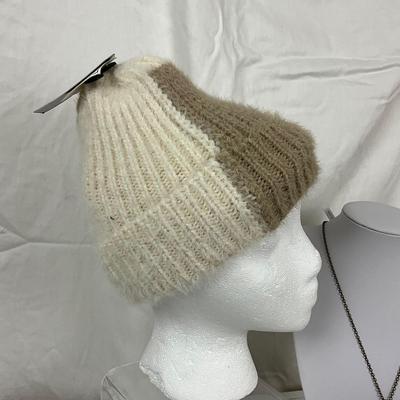 339 Winter Hat, Leather Bracelet, Floral Wallet, Necklace, Goldtone Leaf Earrings