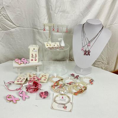 346 HUGE Breast Cancer Survivor Jewelry Lot