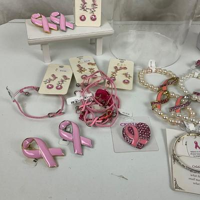 346 HUGE Breast Cancer Survivor Jewelry Lot
