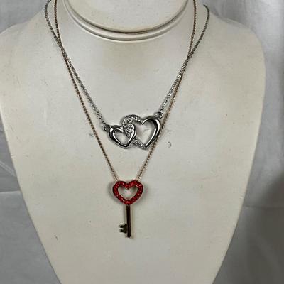 349 Love, Heart, Key Necklace, Earring Lot
