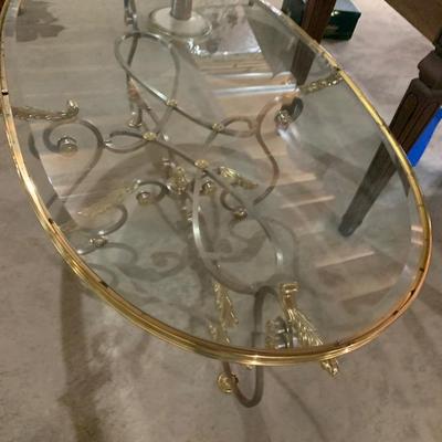 Large Oval Glass Top Coffee Table