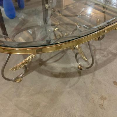 Large Oval Glass Top Coffee Table