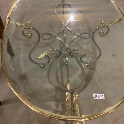 Large Oval Glass Top Coffee Table