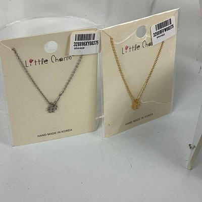 355 Bless this Woman Gold Dipped Necklace Lot with Cross Beaded Bracelet