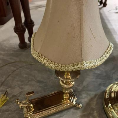 Bathroom Brass Toilet Paper Dispenser & Small Lamp