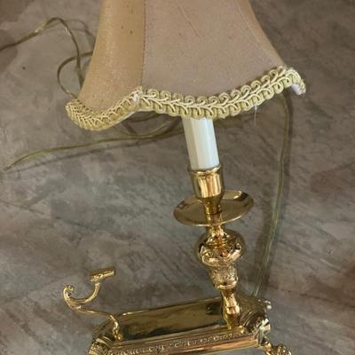 Bathroom Brass Toilet Paper Dispenser & Small Lamp