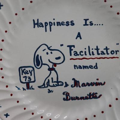 SNOOPY - Hot Dog Coin Bank, Plate, Book, (4) Snoopy Ornaments, Large Flag