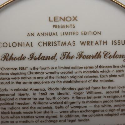 LENOX - Set of (6) Beautiful Colonial Christmas Wreath Plates, Most W/ Original Boxes