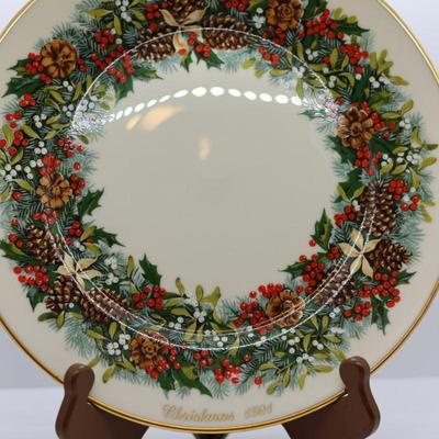 LENOX - Set of (6) Beautiful Colonial Christmas Wreath Plates, Most W/ Original Boxes