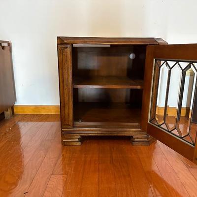 Two Glass Door End Tables (see description)