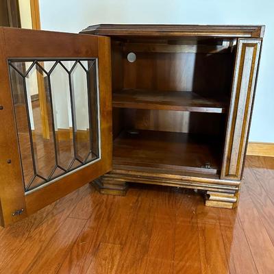 Two Glass Door End Tables (see description)