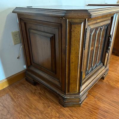Two Glass Door End Tables (see description)
