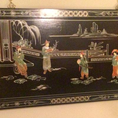 Large Asian wall panel approx 28â€ x  42â€™